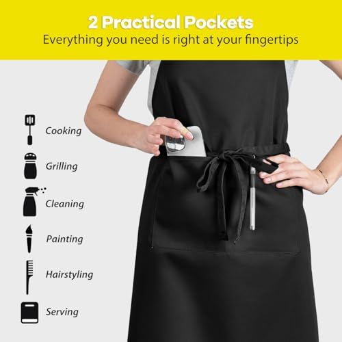 ROTANET Extra Large Apron for Men Cooking Adjustable, 2 Pockets