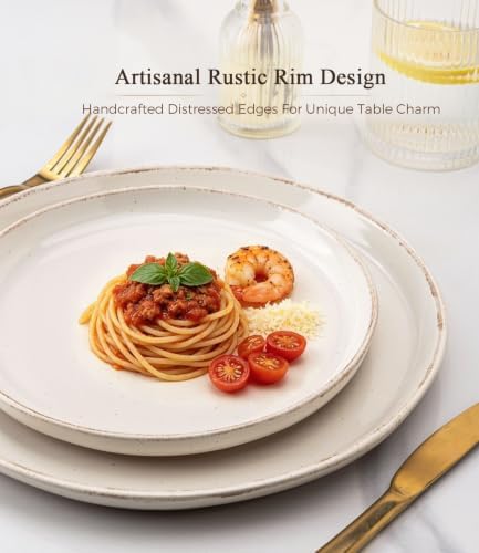 AmorArc Dinnerware Sets for 6, 24 Pieces Ceramic Plates and Bowls Set