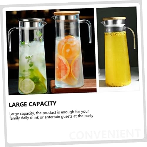 Acrylic Pitcher Elegant with Lid 1.2l Stainless Steel Wood Classic