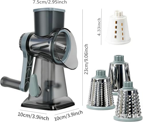 KalraMay Rotary Cheese Grater with Handle