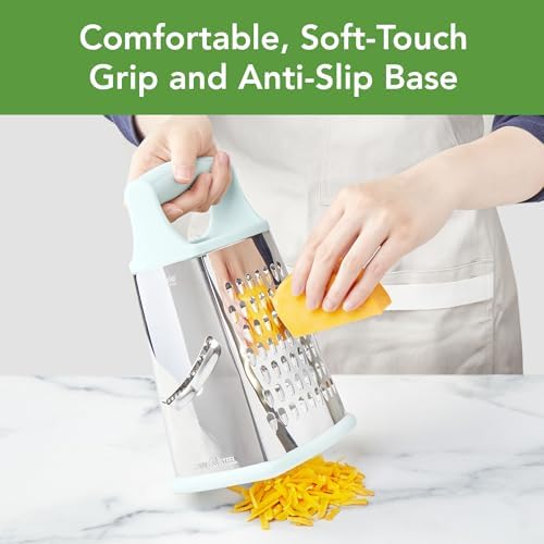 Tovolo Box Grater 4 Sided Large Stainless Steel Cheese Grater for