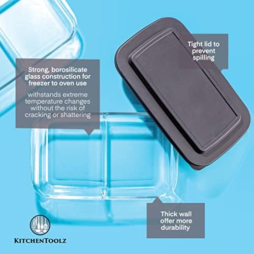 2 Pack Divided Glass Casserole Dishes, 2.3 Qt Each