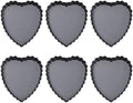 6pcs Mini Heart Shaped Tart Pans Nonstick Metal Removable Bottoms