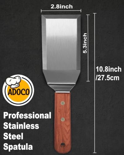 Solid Stainless Steel Griddle Spatula Burger Turner,Blade:5.3"L×2.8"W