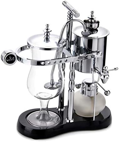 Diguo Belgian Balance Siphon Coffee Maker, Classic Silver