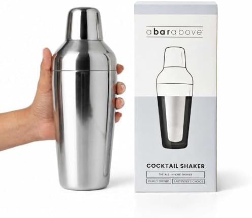 A Bar Above All in One Cocktail Shaker, Cobbler Style Shaker, 24 oz