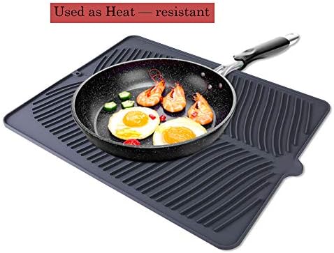 100% Waterproof BPA Free Silicone Dish Drying Mat - 24" x 18" x 0.3"
