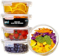 Igluu Round Glass Meal Prep Containers, 5 Pack, 32oz
