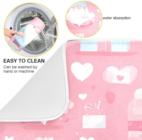 OTVEE Pastel Gnome Pattern Dish Drying Mat for Kitchen Counter