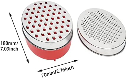 Cheese Grater with Container and Lid, 2 Blade Compact Kitchen Grater
