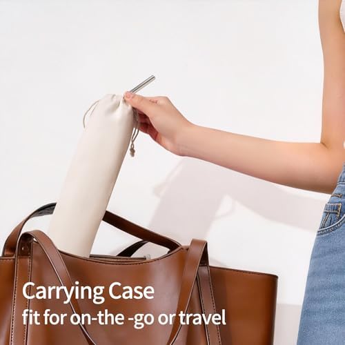 6 Packs Reusable Stainless Steel Straws with Silicone Tips and Travel