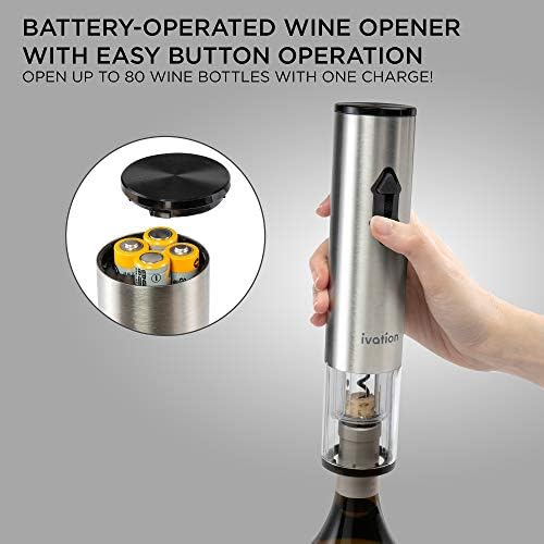Ivation 9-Piece Wine Opener Set, Electric & Air Pump, Aerator, 4