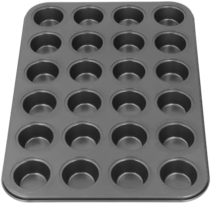 Walfront Mini Muffin Pan, Nonstick Carbon Steel, 24 Cup Baking Tray
