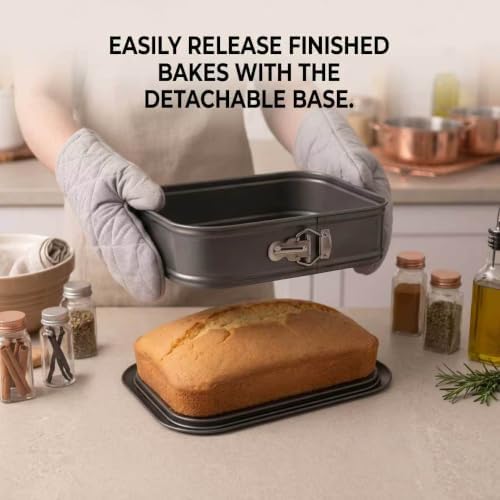 2-Pack 14 x 9 Inch Rectangular Springform Pans with Removable Bottom
