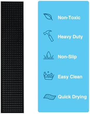 BARsics 17.5x3.5 inches Long PVC Bar Rail Mat Non-Slip Serving Spill