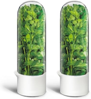 2PCS Herb Keeper Containers for Refrigerator