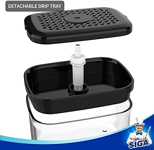 MR.SIGA Dish Soap Dispenser with Sponge Holder, Black