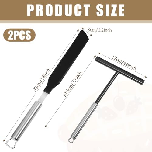 2Pcs Crepe Pan Maker Batter Spreader Spatula, Crepe Spreader and