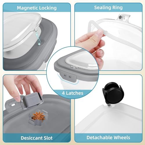 Pet Food Container, Collapsible Dog Food Storage Container with