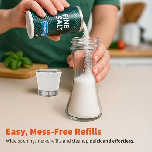 IMUSA Salt Shaker and Pepper Grinder Set, 2-Pack