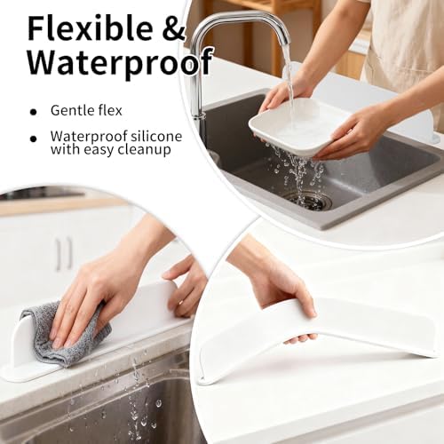 19.2inch(49cm) Silicone Sink Splash Guard, Sink Splash Guard with