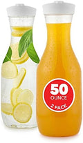 Plastic Juice Carafe with Lids (Set of 2) 50 oz Carafes for Mimosa