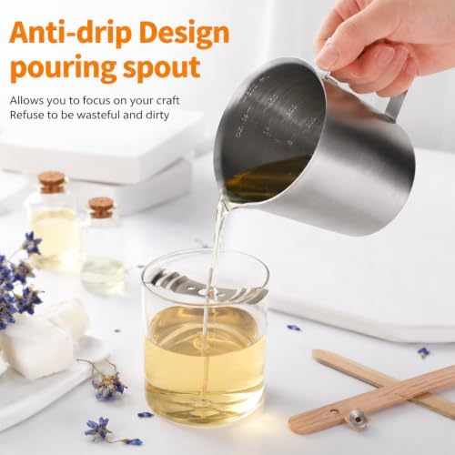 Stainless Steel Measuring Cup, 16 Oz Metal Milk Frothing Pitcher