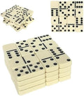 Domino Coasters Set of 4, 3.75 Inch Ivory White Drink Coasters with