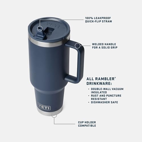 YETI Rambler 40 oz Travel Mug with Flip Straw Lid – Stainless Steel