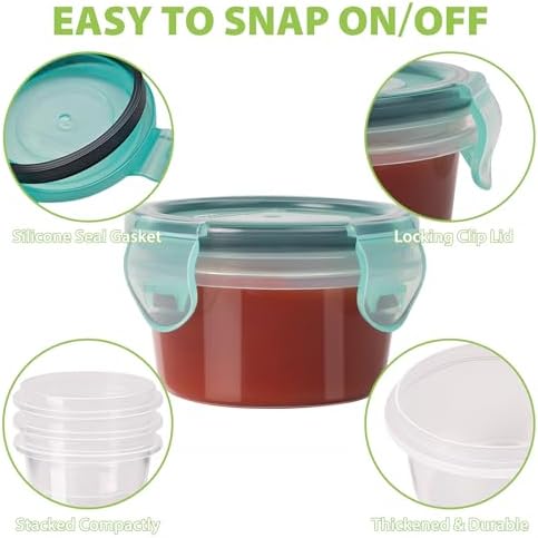 Freshmage 2.7 oz Salad Dressing Container to Go with Leakproof Lids