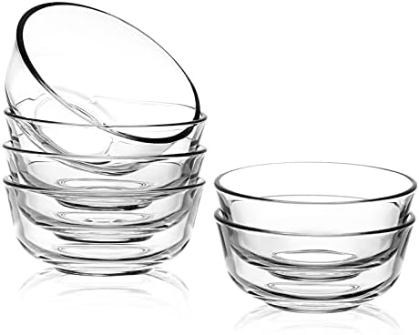 SWEEJAR 8 oz Glass Bowls Set(6 pack),Small for Kitchen,Dessert for Ice