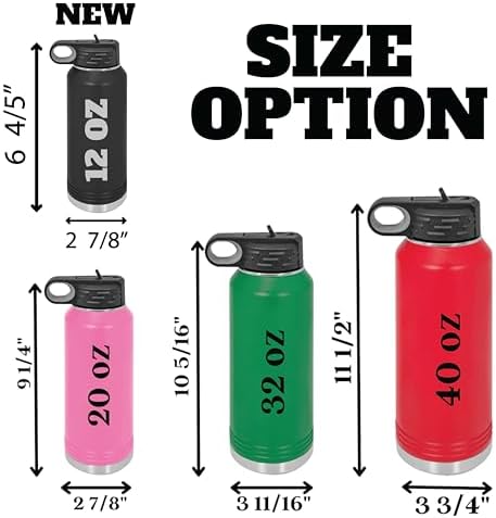 Next Day Shipping, Personalized Laser Engraved 12 20 32 40 oz Water