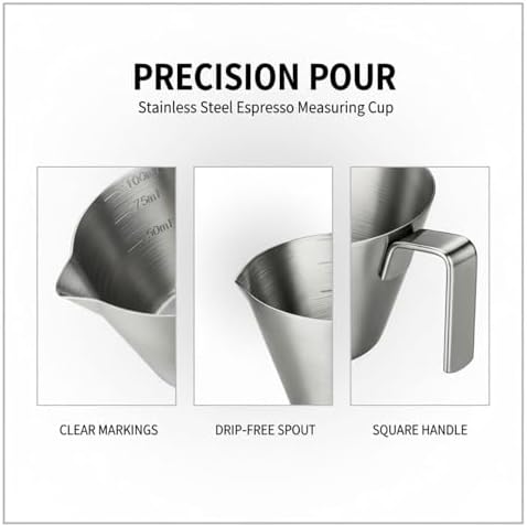2 Pcs Shot Cup Set, Stainless Steel, Metal Measuring Cups, 3.4 Oz
