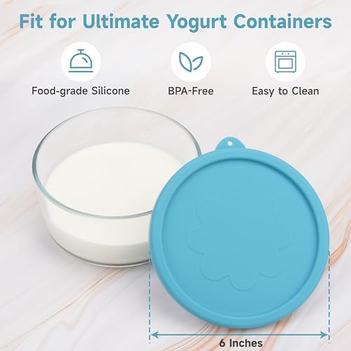 Silicone Replacement Lids, 4-Pack for 1-Quart Glass Yogurt Containers