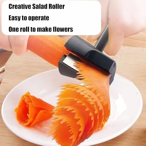 Carrot Curler and Peeler, Stainless Steel, Black