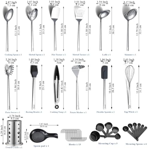 Stainless Steel Kitchen Utensils Set, 40-Piece