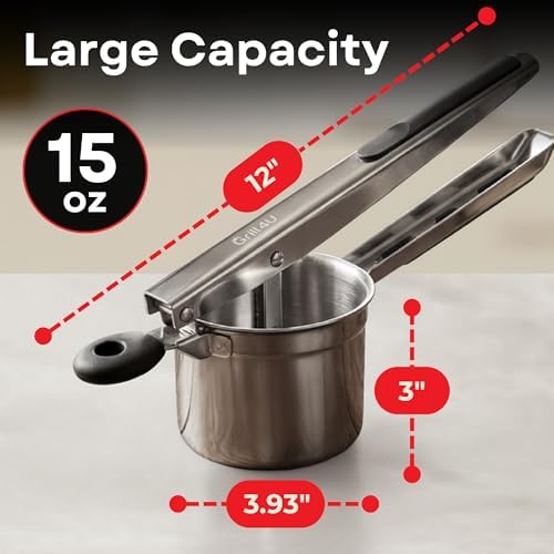 Large 15oz Potato Ricer with 3 Interchangeable Discs - Professional