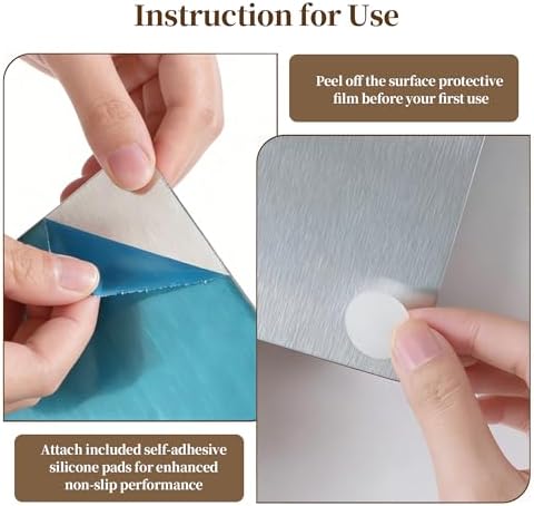 2-Piece Stainless Steel Cutting Board with Lip, 16" x 12" Kitchen