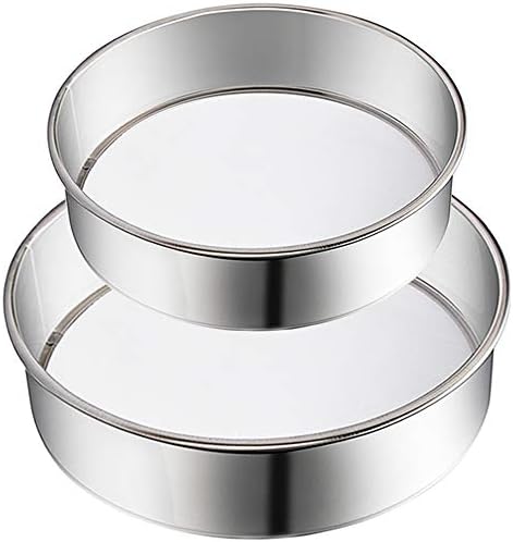2 Pack Flour Sifter,Stainless Steel Fine Mesh Strainers Flour Sieve,60