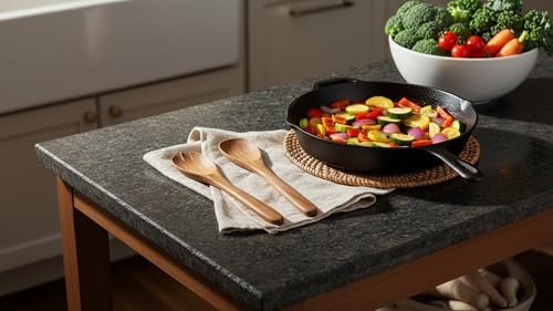 8 Inch Acacia Wood Salad Server Set Wooden Mixing Tongs Dinner Fork &