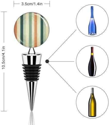 Retro Striped Wine Stopper Vacuum Alloy Wine Bottle Stopper Reusable
