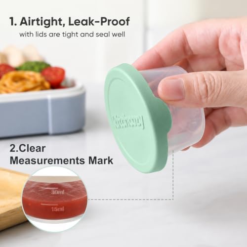 Silicone Salad Dressing Container To Go 1.6oz Condiment Containers