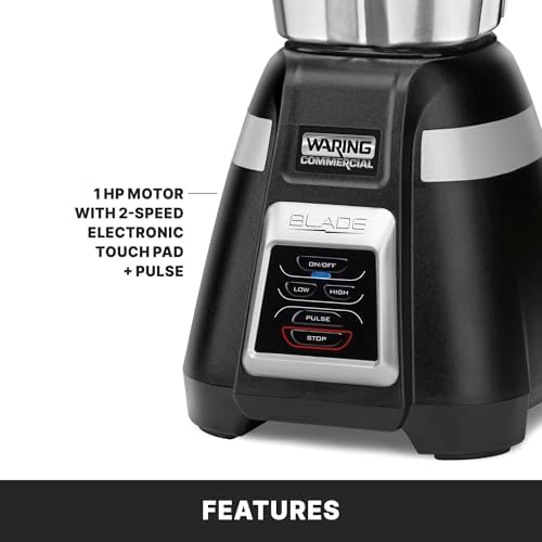 Waring Commercial BB320S Blade 1 HP Blende,r Touchpad Controls with