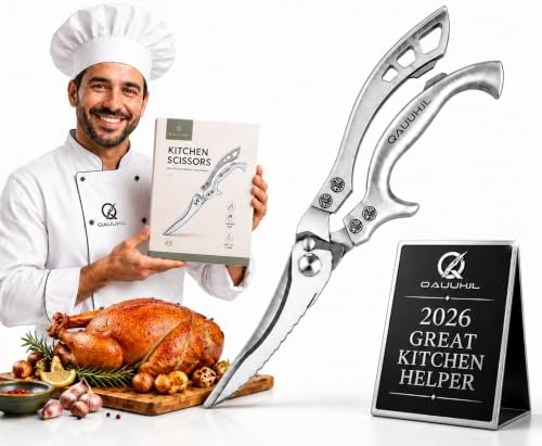 Kitchen Scissors Heavy Duty, 2-in-1 Kitchen Shears for Food, All