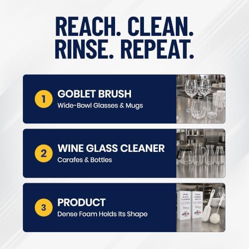 FryOilSaver Co. Crystal Stemware & Goblet Cleaning Brush, Set of 2