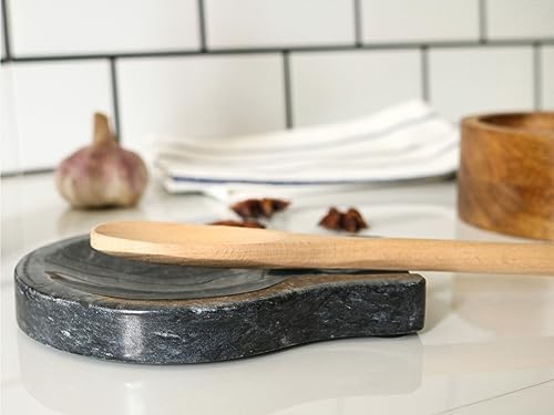 Heat Resistant Spoon Rest for Stove Top, Marble Flat Utensil Rest
