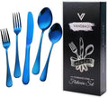Blue Silverware Set Flatware Cutlery - 20 Pieces Stainless Steel