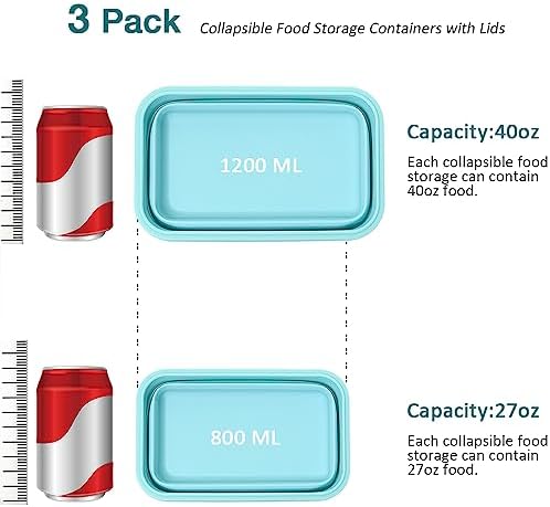 Alimat PluS 3 Pack 40.5oz Silicone Collapsible Food Storage Containers