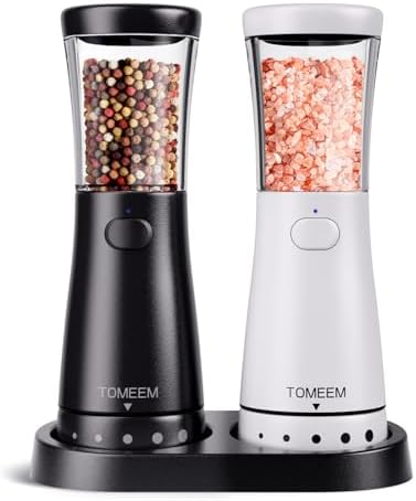 Electric Salt and Pepper Grinder Set, Stainless Steel, 4.5 oz