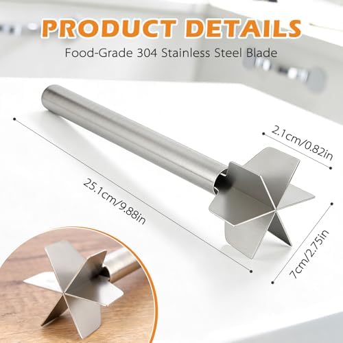 304 Stainless Steel Meat Chopper & Masher, Heavy Duty Food Grade